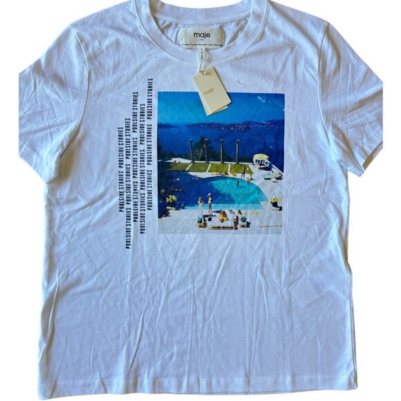 Maje x Slim Aarons Poolside Stories T-Shirt - Picture 4 of 6